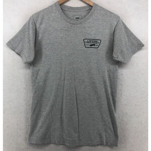 VANS Shirt Mens Small Skateboard Full Patch Classic Fit Short Sleeve Cotton Gray